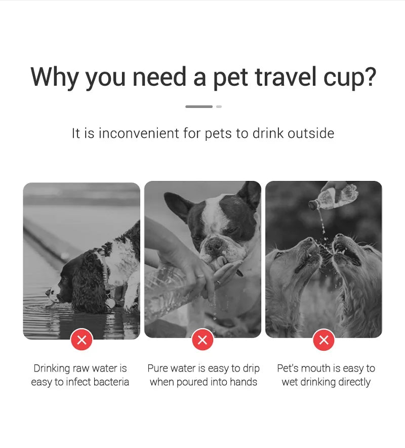 Portable Dog Water Bottle – Leak-Resistant, Built-in Bowl.