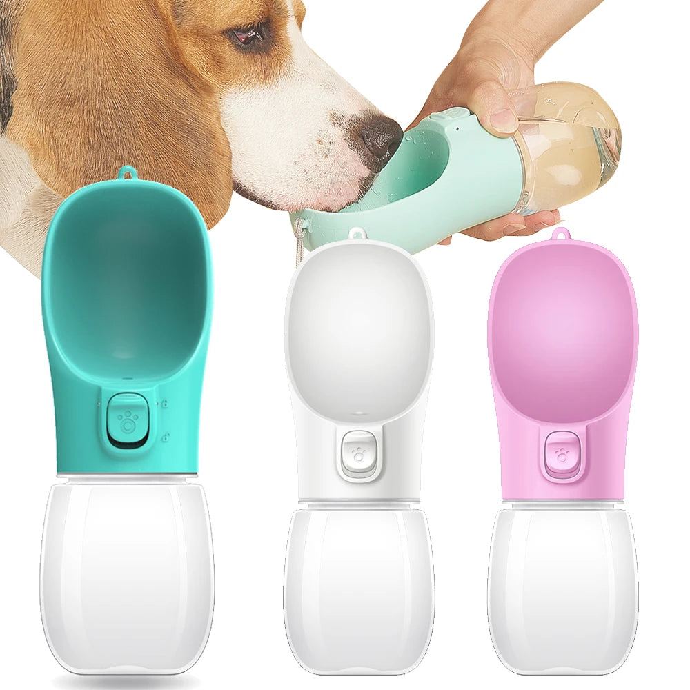 Portable Dog Water Bottle – Leak-Resistant, Built-in Bowl.
