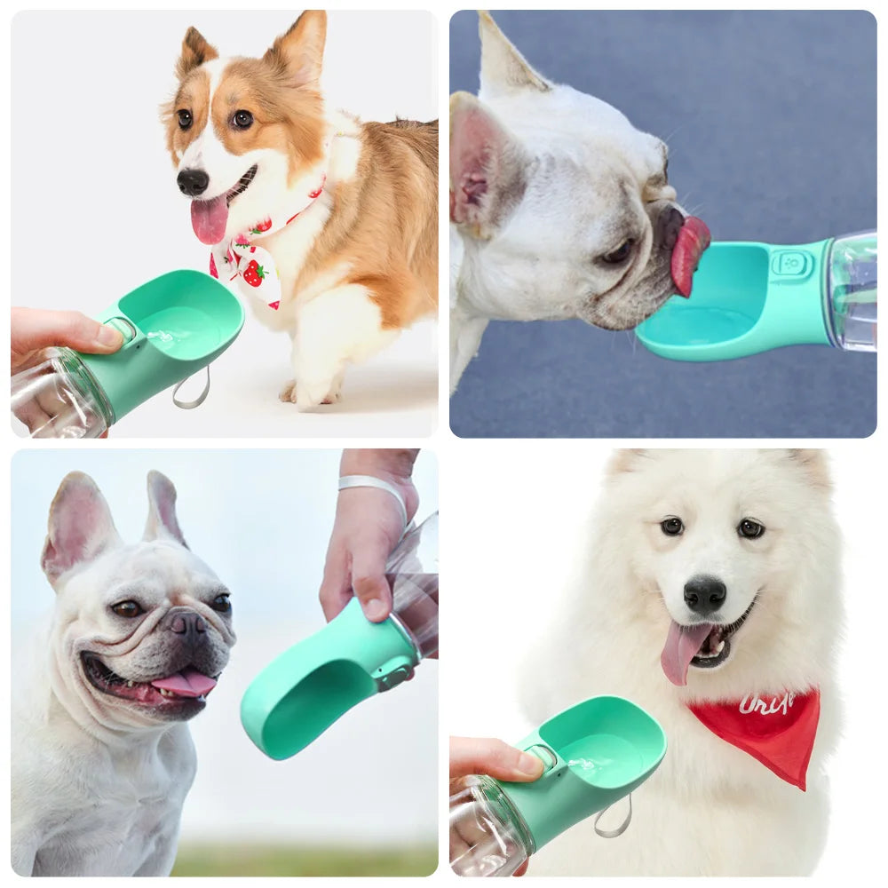 Portable Dog Water Bottle – Leak-Resistant, Built-in Bowl.