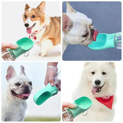 Portable Dog Water Bottle – Leak-Resistant, Built-in Bowl.
