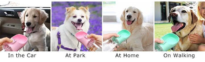 Portable Dog Water Bottle – Leak-Resistant, Built-in Bowl.