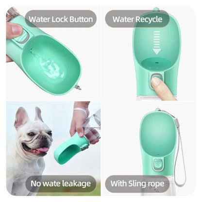 Portable Dog Water Bottle – Leak-Resistant, Built-in Bowl.