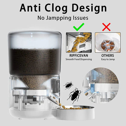 Smart 4L Pet Feeder Automatic Cat&Dog Food Dispenser Timed and Quantitative Control Anti Food Jamming&Insect Prevention Design