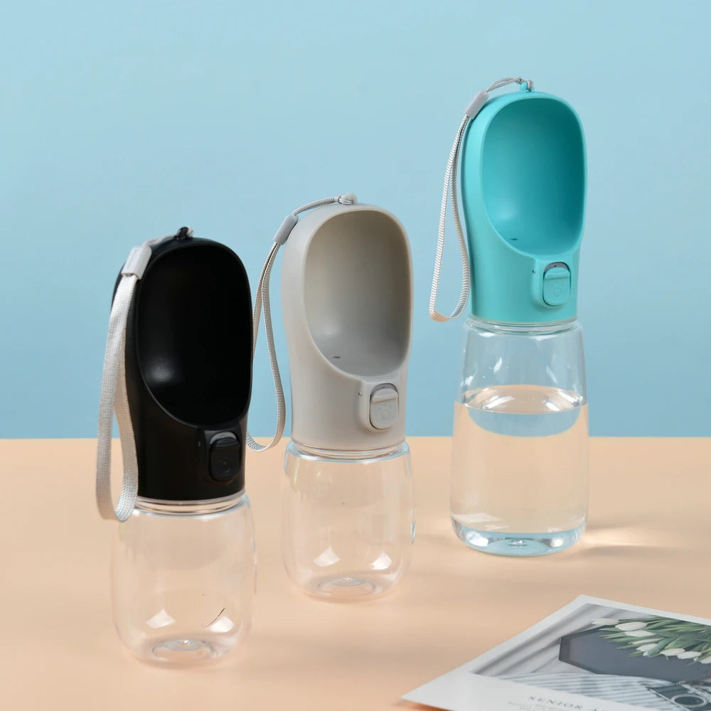 Portable Dog Water Bottle – Leak-Resistant, Built-in Bowl.