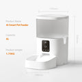Smart Ai Pet Recognition Automatic Cat Food Feeder With Two Cameras Remote Feeding 6L Dog Food Dispenser