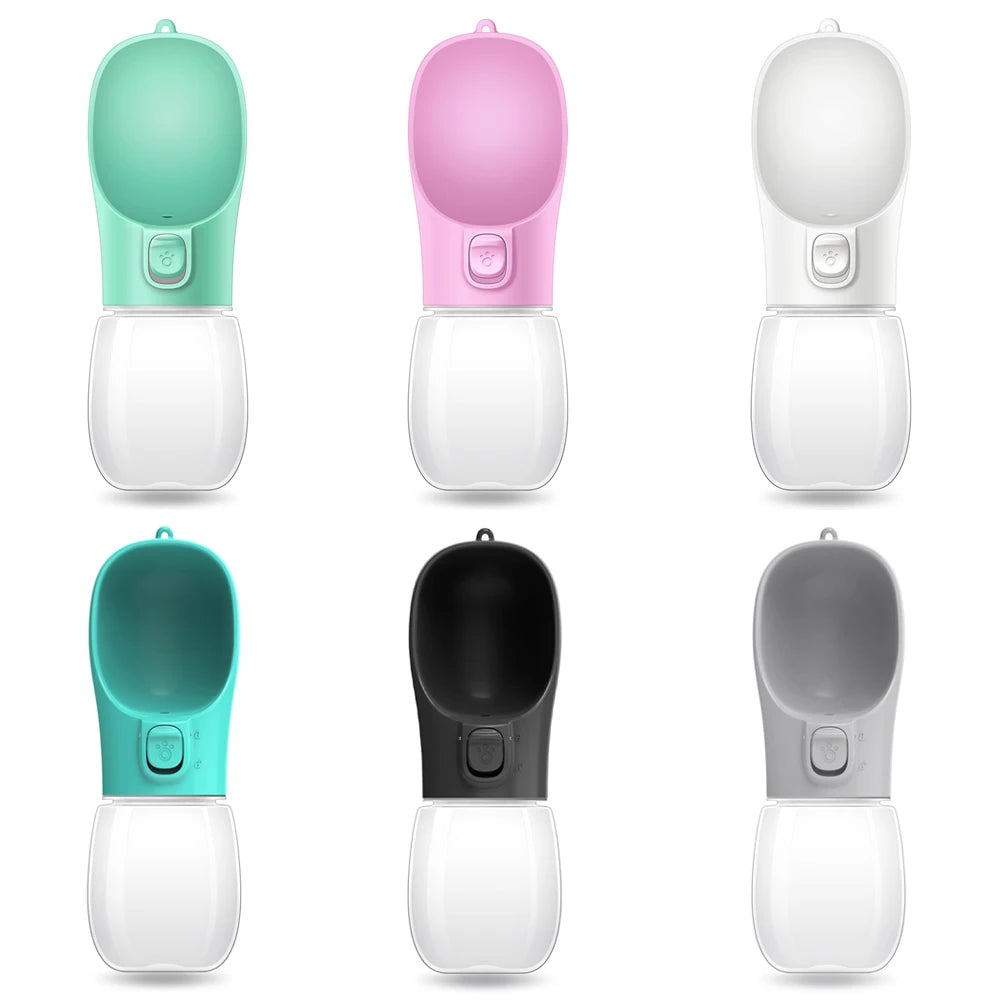 Portable Dog Water Bottle – Leak-Resistant, Built-in Bowl.