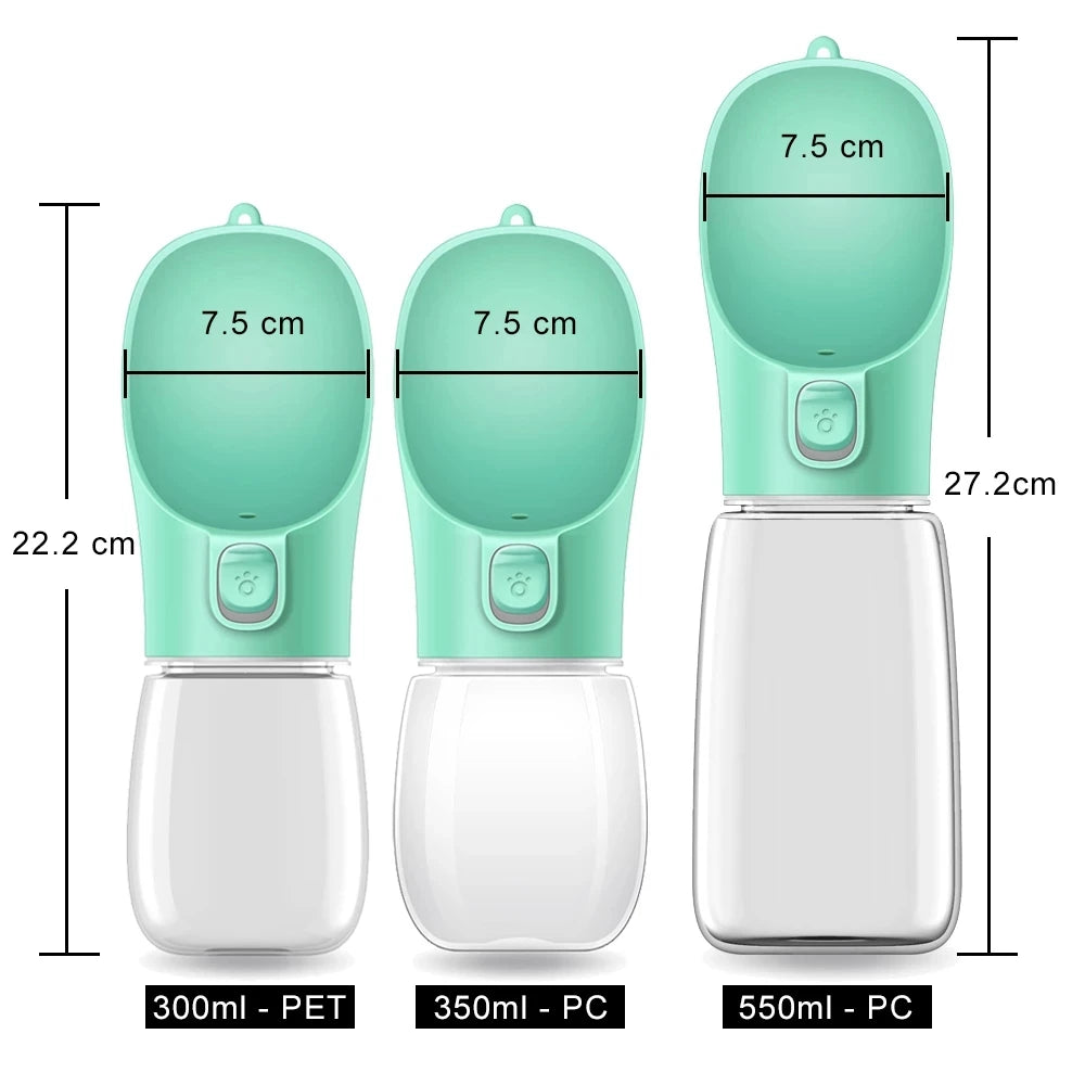 Portable Dog Water Bottle – Leak-Resistant, Built-in Bowl.