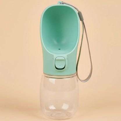 Portable Dog Water Bottle – Leak-Resistant, Built-in Bowl.